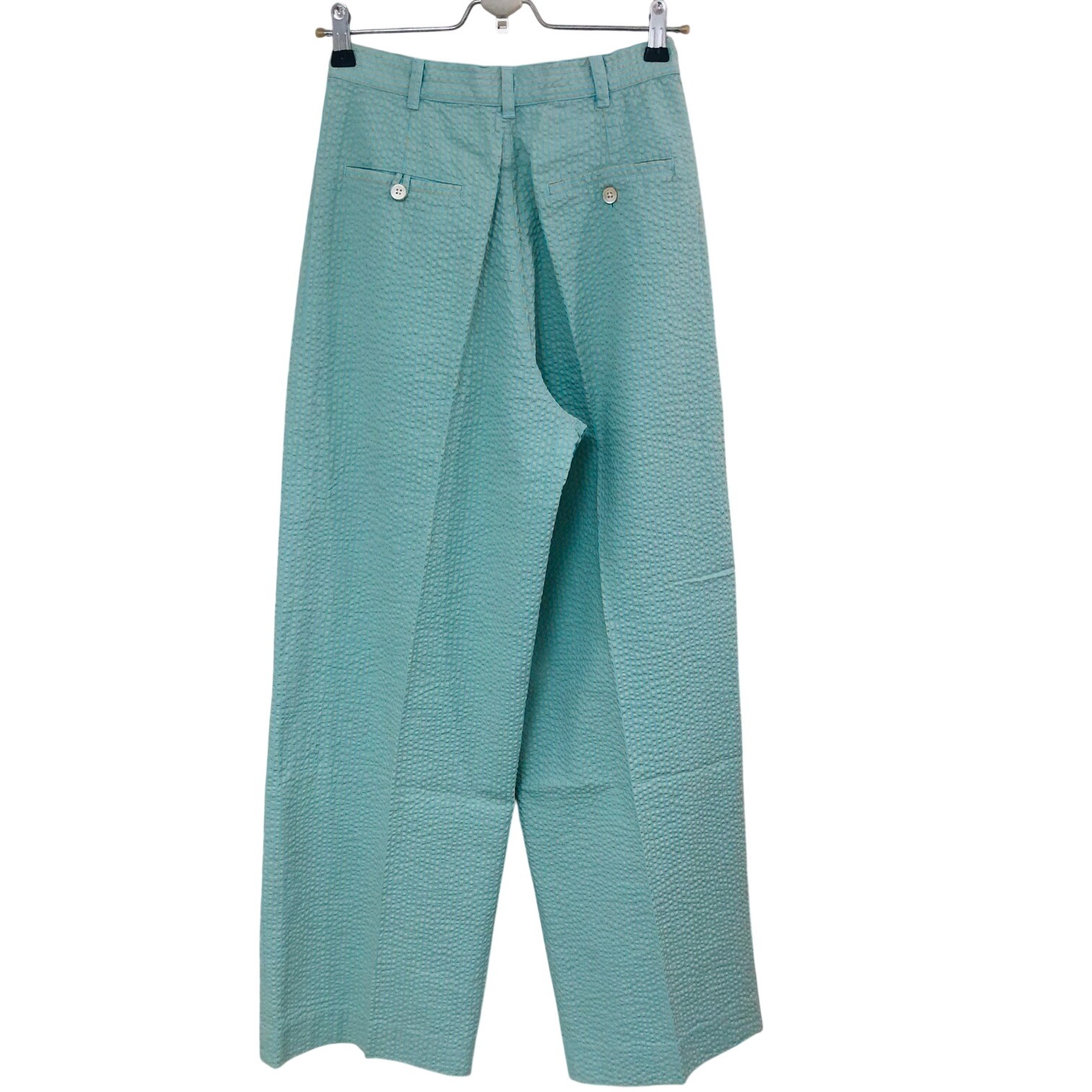 Vintage 90s J. Peterman Seersucker Pants Nwot Hong Kong Pleated Wide Leg Women 4 — image 2 of 8